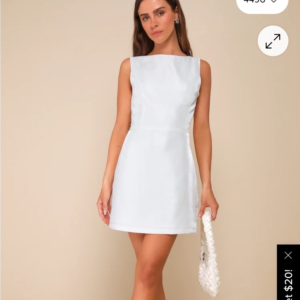 Lulu's Sophisticated Selection White Mini Dress - Large